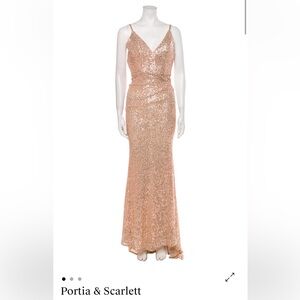 Portia and Scarlett Rose Gold Sequin Maxi Dress